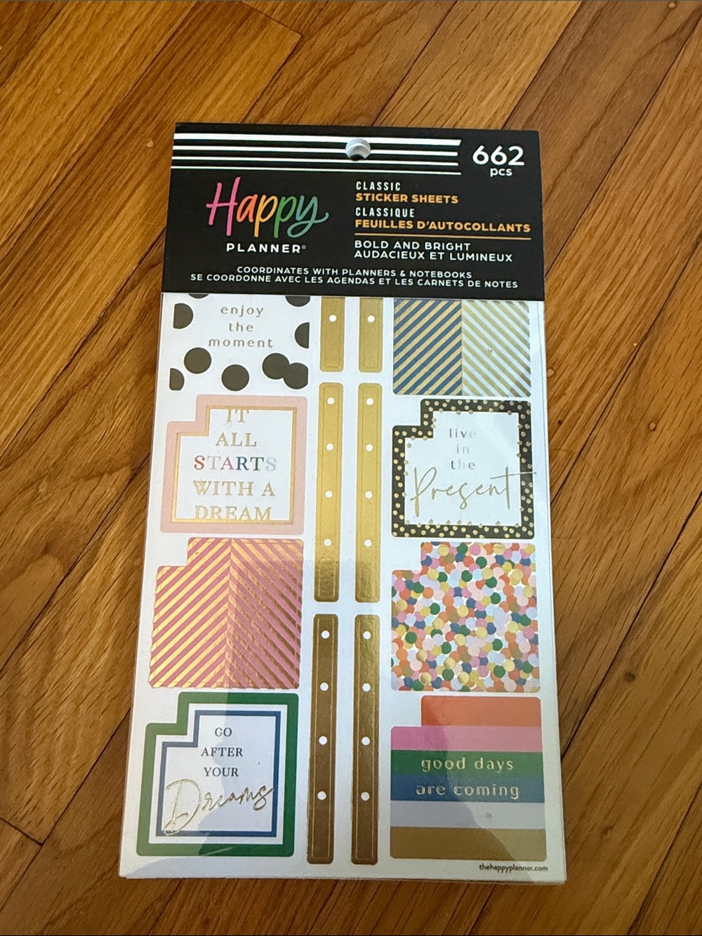 Happy Planner Gold Foil and Multicolor Accent Sticker Sheets